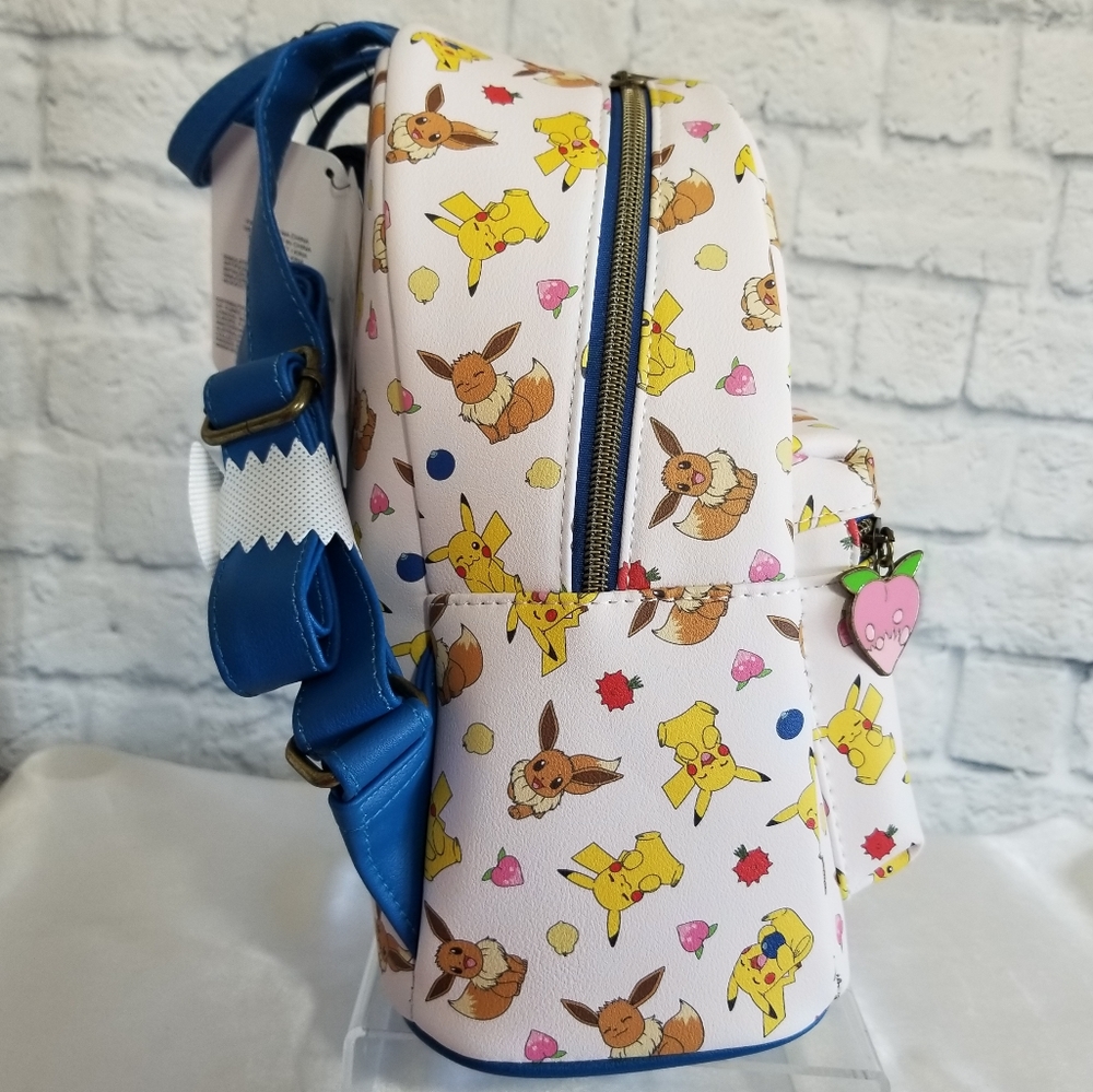 Loungefly Pokemon Eevee Pikachu Berries Mini Backpack Bag New - Picture 6 of 15